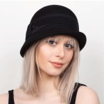 Kapelusz wełniany damski włoski ARIANA, kolor czarny